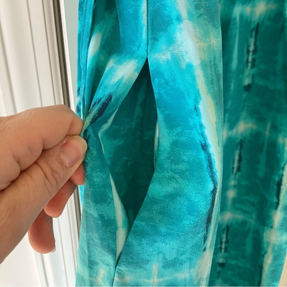 NWT INC International Concepts Women's Tie-dye Aqua Blue Maxi Dress (XS) - Picture 8 of 10
